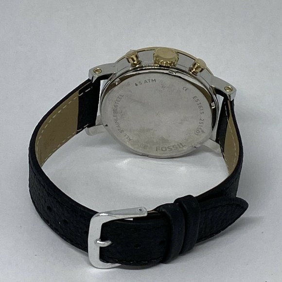 Fossil Boyfriend ES3615 Women Black Leather White - Picture 10 of 12